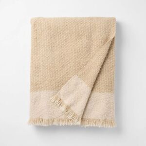 50"x60" Tonal Woven Boucle Throw Blanket Cream